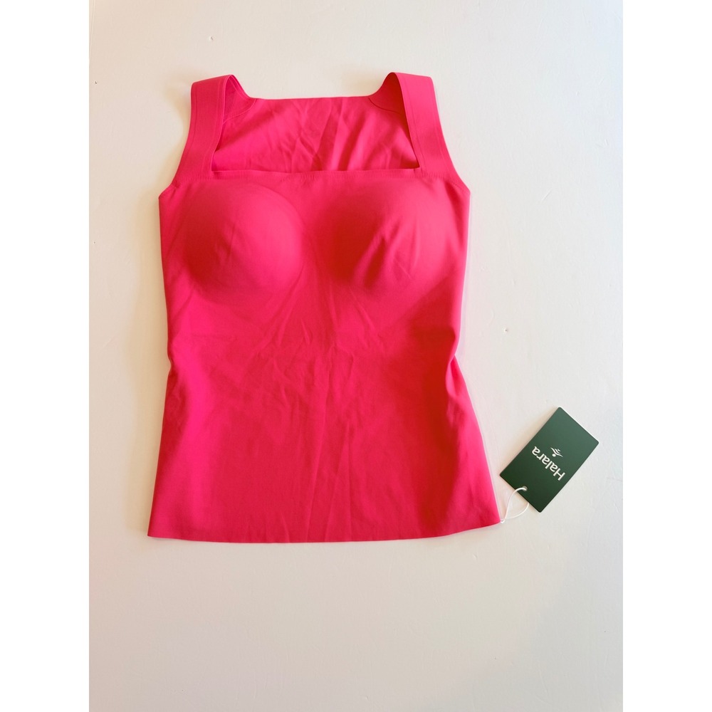 Halara Square Neck Built-in Bra Tank Top Pink Small NWT